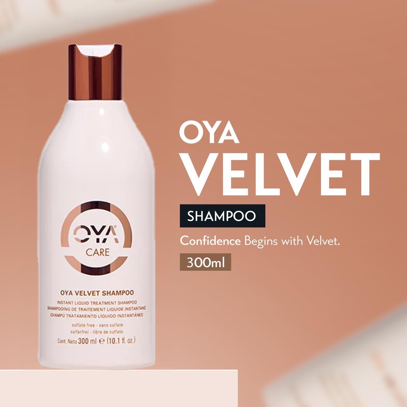 OYA Velvet Shampoo - Moisturizing Caffeinated Shampoo with Minerals and Antioxidants - Hydrating Daily Salon Formula to Nourish, Strengthen, and Revitalize Hair - 300 ml / 10.1 fl oz