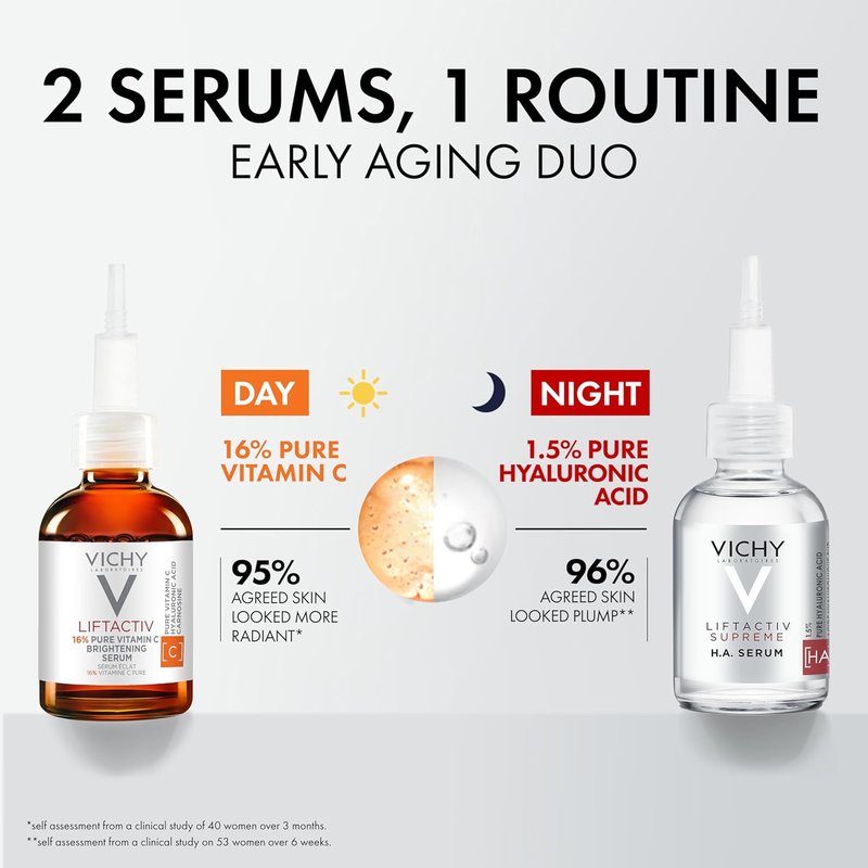 Vichy LiftActiv Vitamin C Serum - Brightening Anti-Aging Formula with Hyaluronic Acid & Vitamin E | Reduces Fine Lines & Improves Radiance