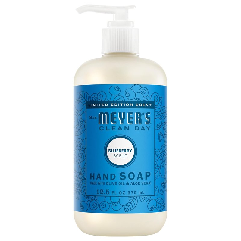 Mrs. Meyer's Clean Day Liquid Hand Soap - Blueberry Scent, 12.5 Fl Oz | Pack of 6 Bottles