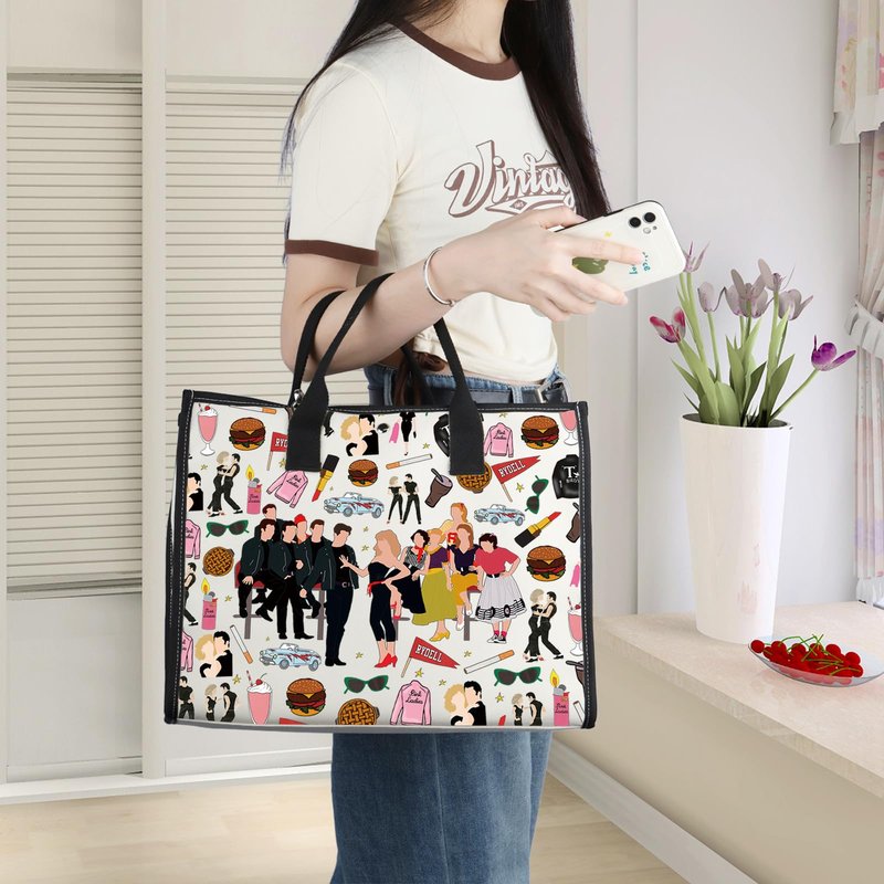 WZMPA Danny & Sandy Travel Makeup Bag Danny & Sandy Inspired Gift Theater Musical Zipper Pouch Bag (RYDELL BG)