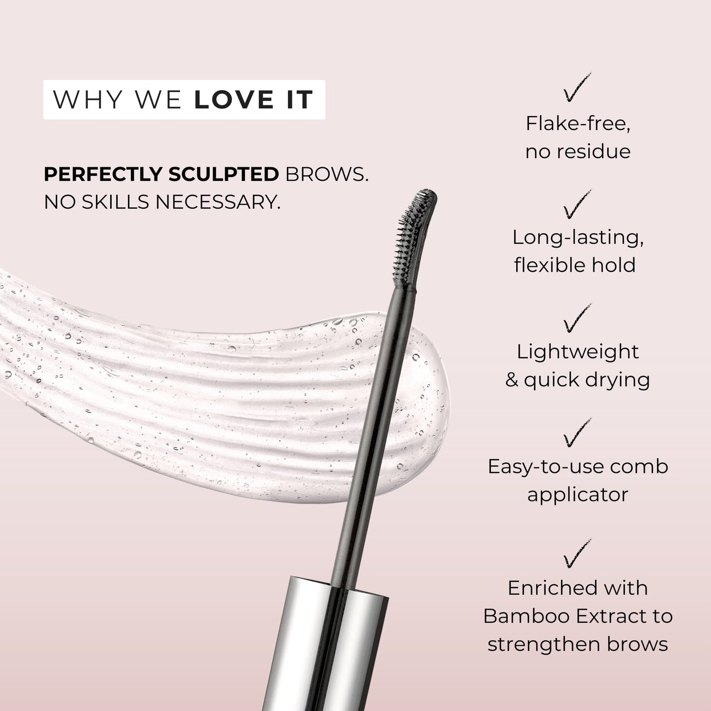 Wunderbrow Frame & Set Brow Gel, Clear Eyebrow Gel for Long-Lasting Flexible Hold, Flake-Free & Zero Residue