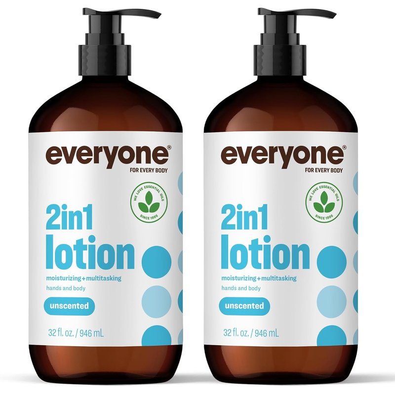 2-in-1 Lotion for Hands & Body - Unscented Moisturizer for Men & Women | 32 oz (Pack of 2)
