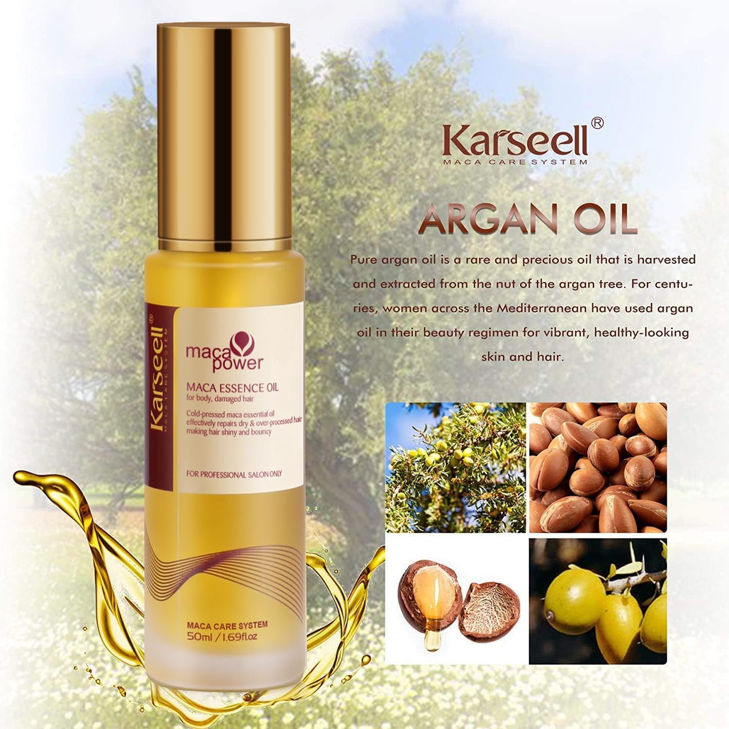 Karseell Collagen Hair Treatment Deep Repair Conditioning with Argan Oil Collagen Hair Mask Essence for Dry Damaged Hair All Hair Types