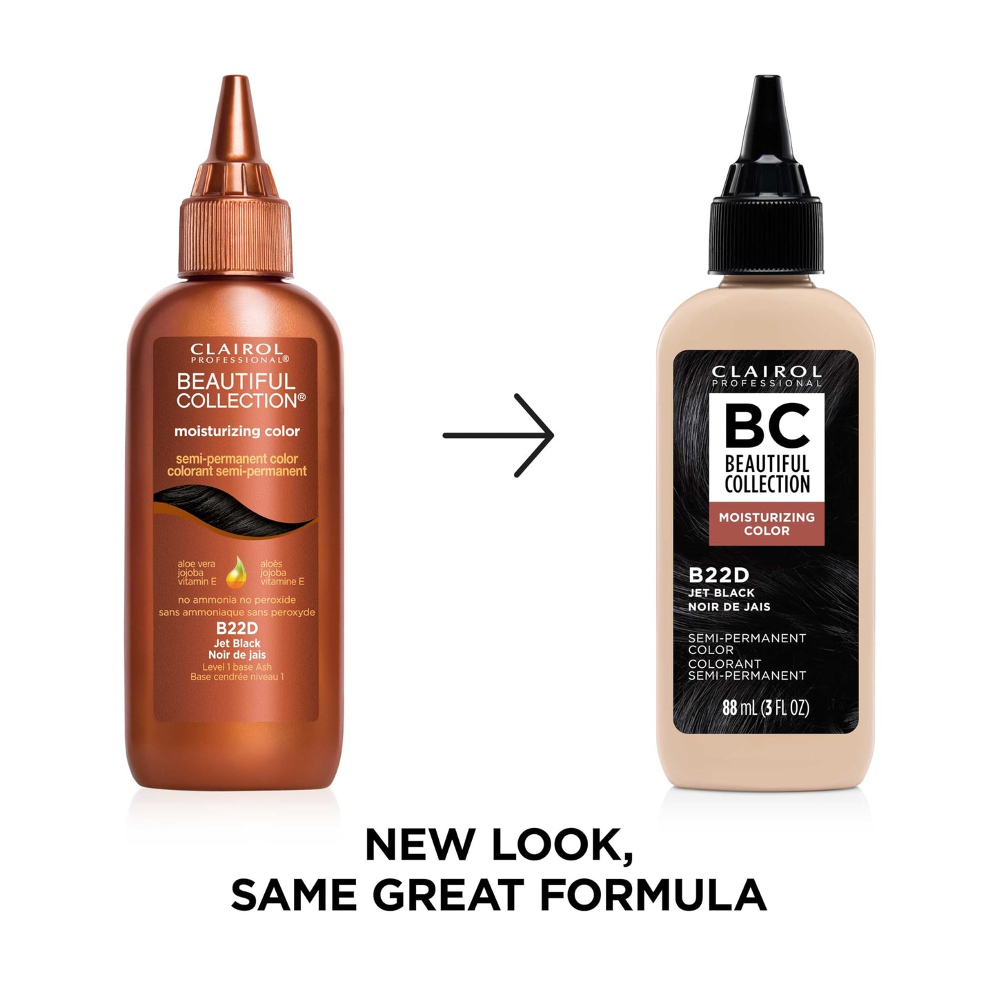 Clairol Professional Beautiful Collection Hair Color, 22D Jet Black, 3 Fl Oz - Packaging May Vary