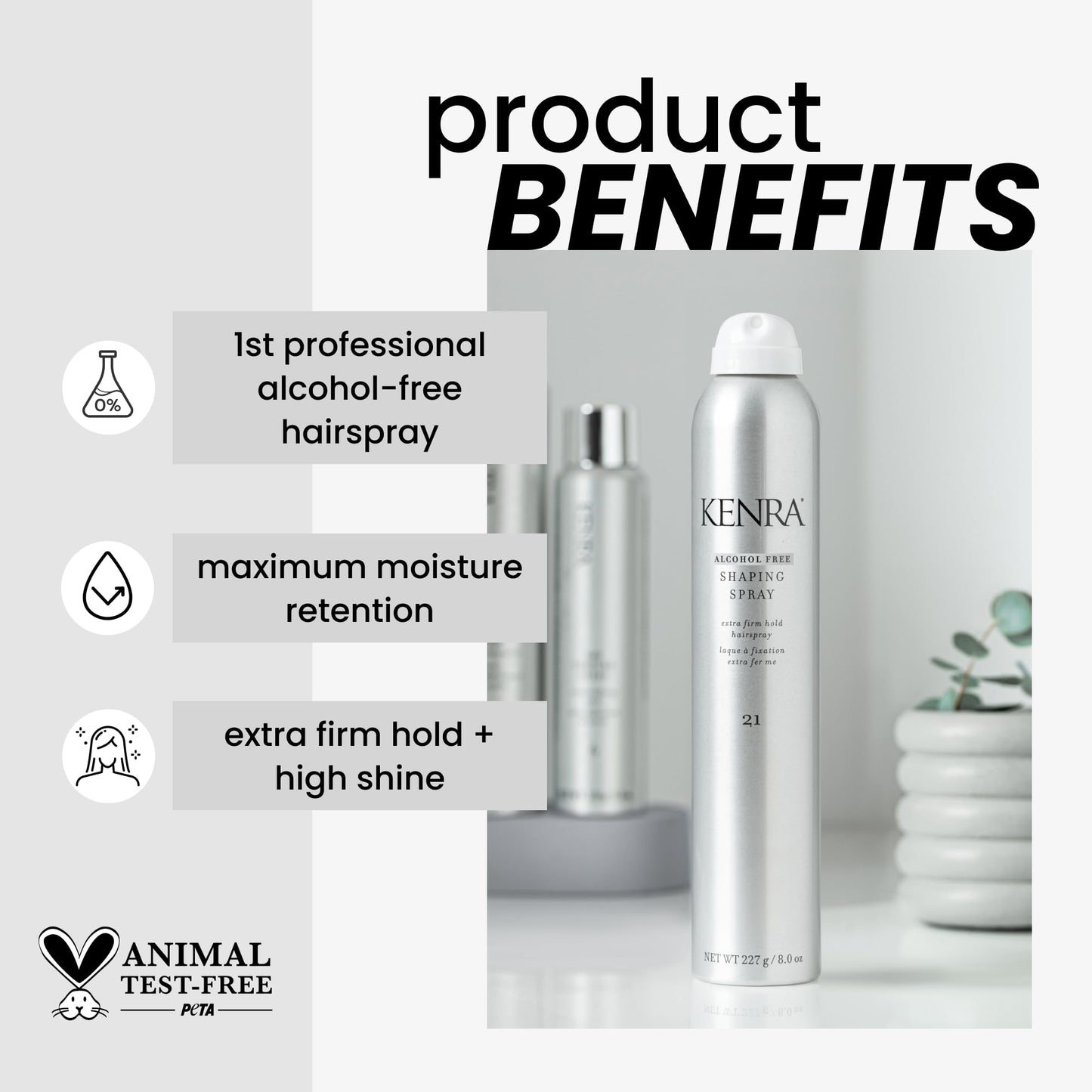 Kenra Professional Shaping Spray 21 | Alcohol Free Hairspray | All Hair Types | 8 Ounce (Pack of 1)