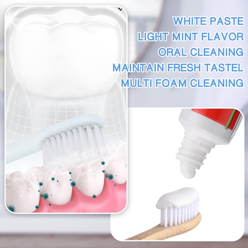 Dimsile Mini Toothpaste Bulk Travel Size 0.35oz for Bad Breath, Helps Freshens Breath, Whitens Teeth Regular Disposable Mint Toothpaste for Home Hotel Office Camping