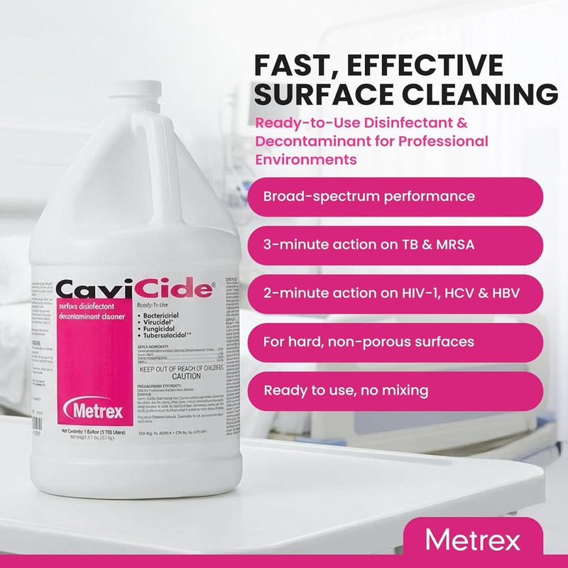 Metrex CaviCide Surface Disinfectant Cleaner - Multi-Purpose Medical Disinfectant | 1 Gallon (Pack of 3)