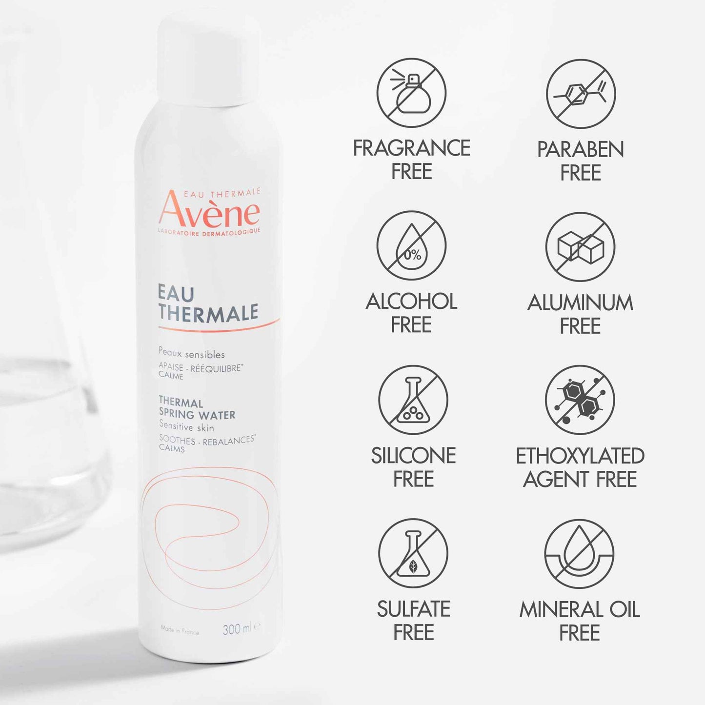 Avène Thermal Spring Water, Soothing Calming Facial Mist Spray for Sensitive Skin, Soothes, Softens + Calms Skin, Formulated with Mineral & Biological Properties 10.1 Oz