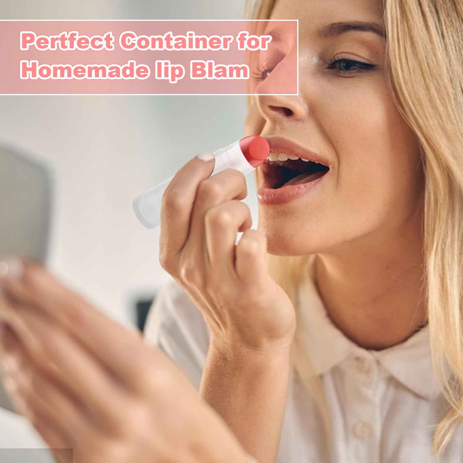 ACXFOND 100Pcs Twist-up Lip Balm Tubes with Filling Tray and Spatula, 5.5ml (3/16 Oz) Empty Plastic Lip Gloss Balm Containers for DIY Homemade Lipsticks, Chapsticks and Homemade Solid Perfume