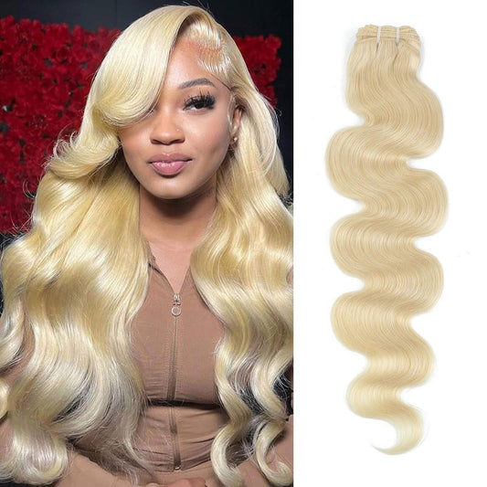 613 Bundles Human Hair 12A Blonde Body Wave Human Hair bundles 100% Unprocessed Brazilian Raw Virgin Bundles Single 613 Weave Extensions for Women 16 Inch