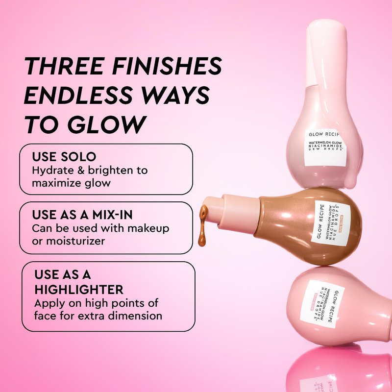 Glow Recipe Skin Care Set, Dew & Hues Must-Haves - Limited Edition Travel Size Gift Set with Niacinamide Dew Drops, Hue Drops Sun Glow & Rosy Glow (15ml Trio)