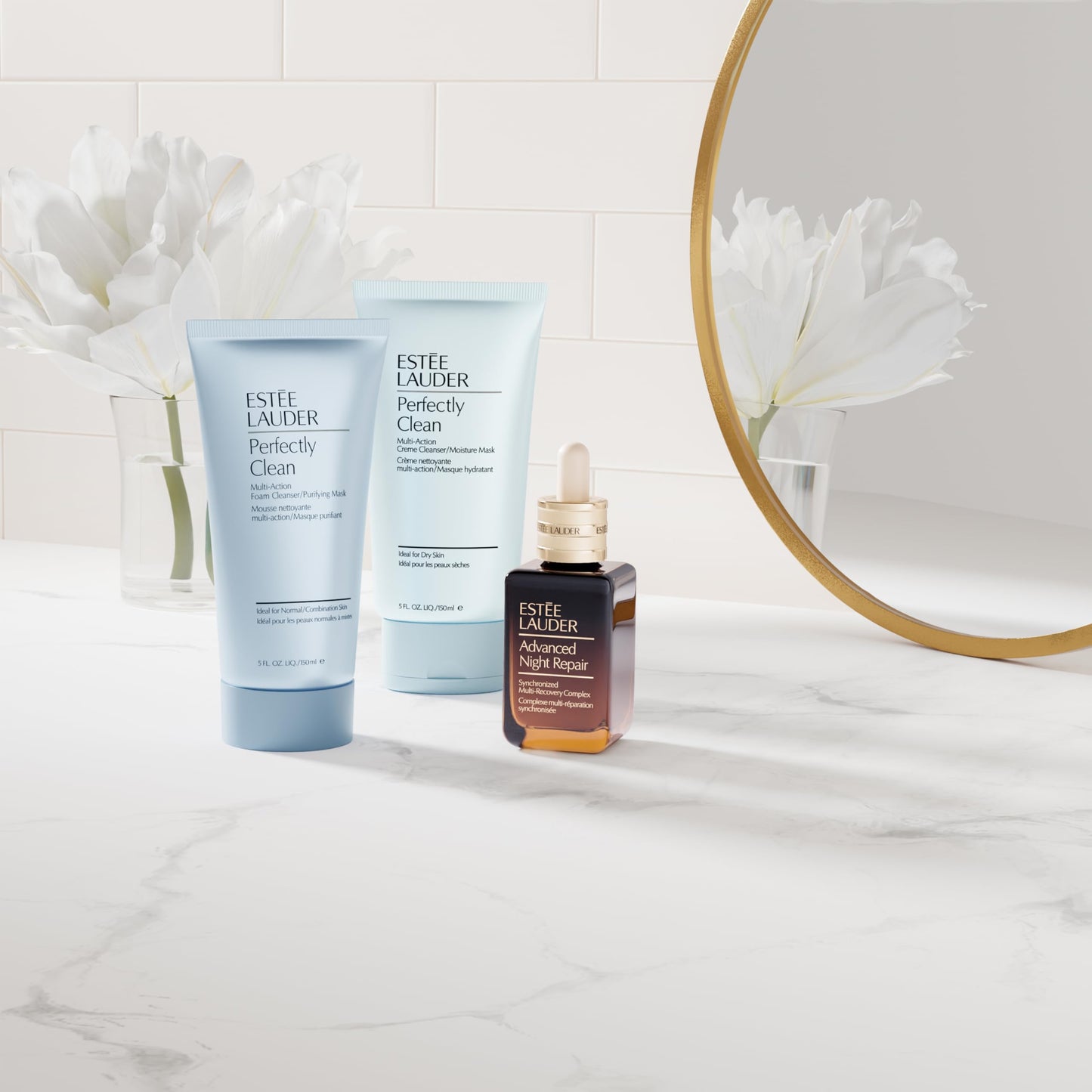 Estée Lauder Perfectly Clean Multi-Action Cream Face Wash Cleanser/Moisture Mask | Ideal for Dry Skin, 5 Ounce