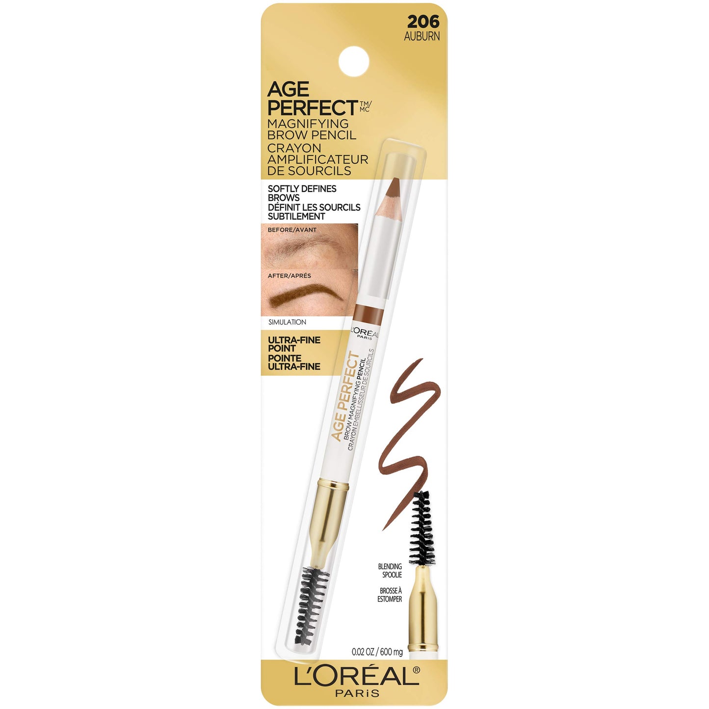 L’Oréal Paris Age Perfect Brow Magnifying Pencil with Vitamin E, Auburn