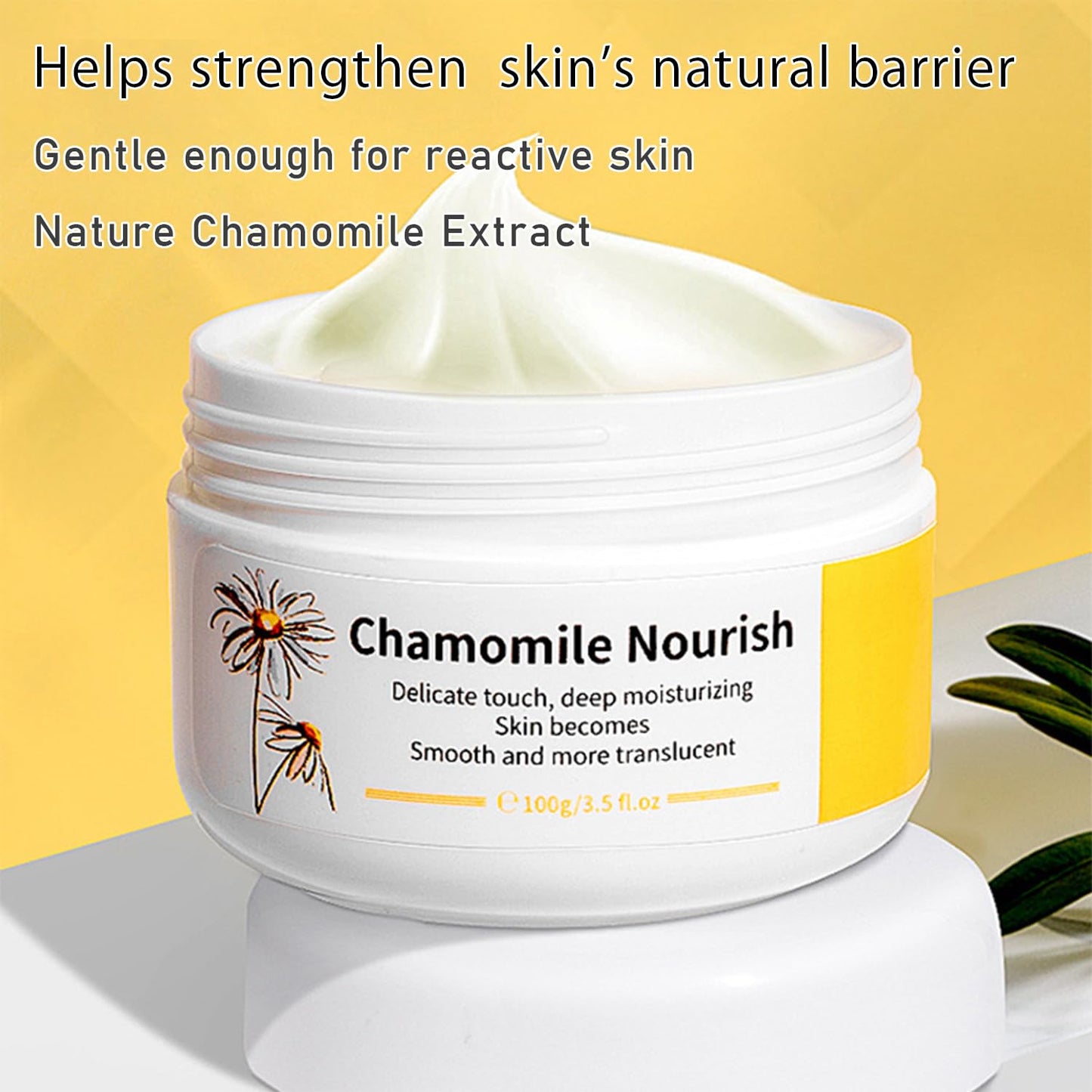 Grospe Chamomile Face Cream - Soothing Moisturizer for Dry & Sensitive Skin, Hydrating & Calming Day & Night Cream with Natural Chamomile Extract, Non-Greasy Formula(3.5oz)