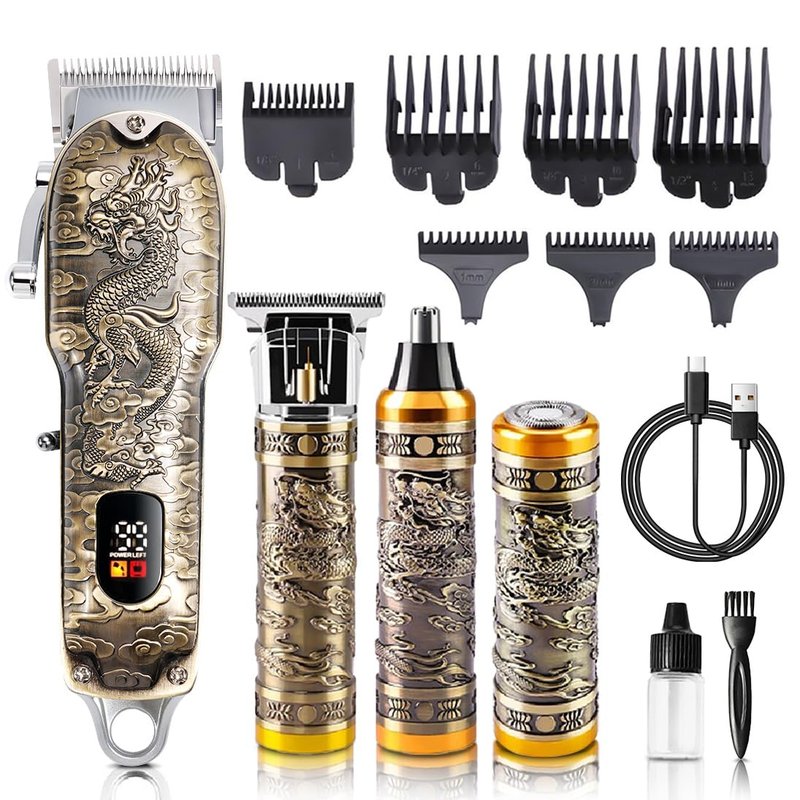 Mensure Hair Clippers for Men Professional Cordless Clippers and Trimmer Set 4 in 1 Mens Hair Clipper for Barber Kit