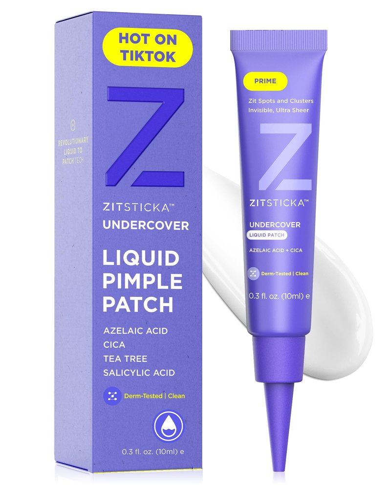 ZitSticka Liquid Pimple Patch - Invisible Pimple Patches for Face, Pimple Cream, Salicylic Acid Spot Cover For Face, Liquid Pimple Patch Large & Clear Fits to Makeup (Liquid Patch 0.3oz,10ml)