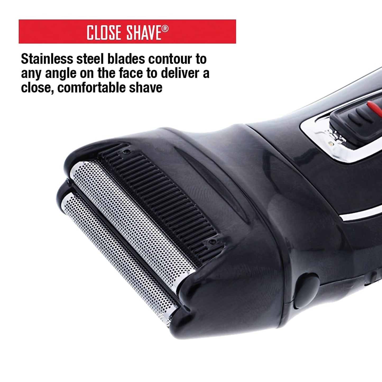Barbasol Rechargeable Electric Foil Shaver with Stainless Steel Blades and Pop Up Trimmer