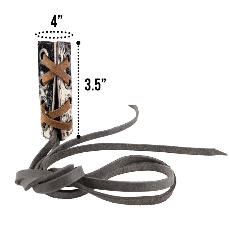 Western Leather Works, Hair Ties (2 Pack) Handmade from Full Grain Leather, Ponytail, Braid Holder, Wraps, Long Hair Accessories - Furry