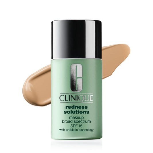 Clinique Redness Solutions Liquid Foundation Makeup Broad Spectrum SPF 15 With Probiotic Technology For Redness-Prone Skin| Medium Coverage + Natural Finish, Calming Neutral, 1 Fl Oz