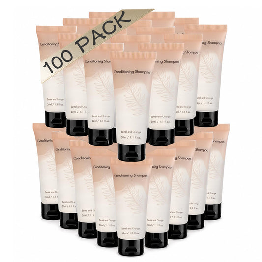 Travel Size Shampoo & Conditioner 2in1 Set 100 Pack 2 in 1 Shampoo and Conditioner Double Sealed Individually Wrapped Hotel Toiletries Bulk and Supplies for Guest