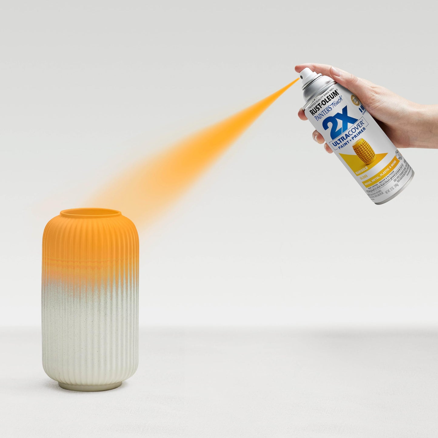 Rust-Oleum 346955 Painter's Touch 2X Ultra Cover Spray Paint, 12 oz, Gloss Marigold