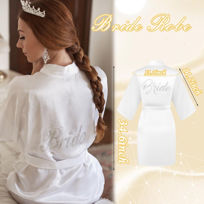 Tkifoda Personalized Initial Letter J MRS Wedding Bride Slippers Robe Makeup Bag Hair Clip, Bride to Be Gifts, Bridal Shower Gifts, Wedding Gift