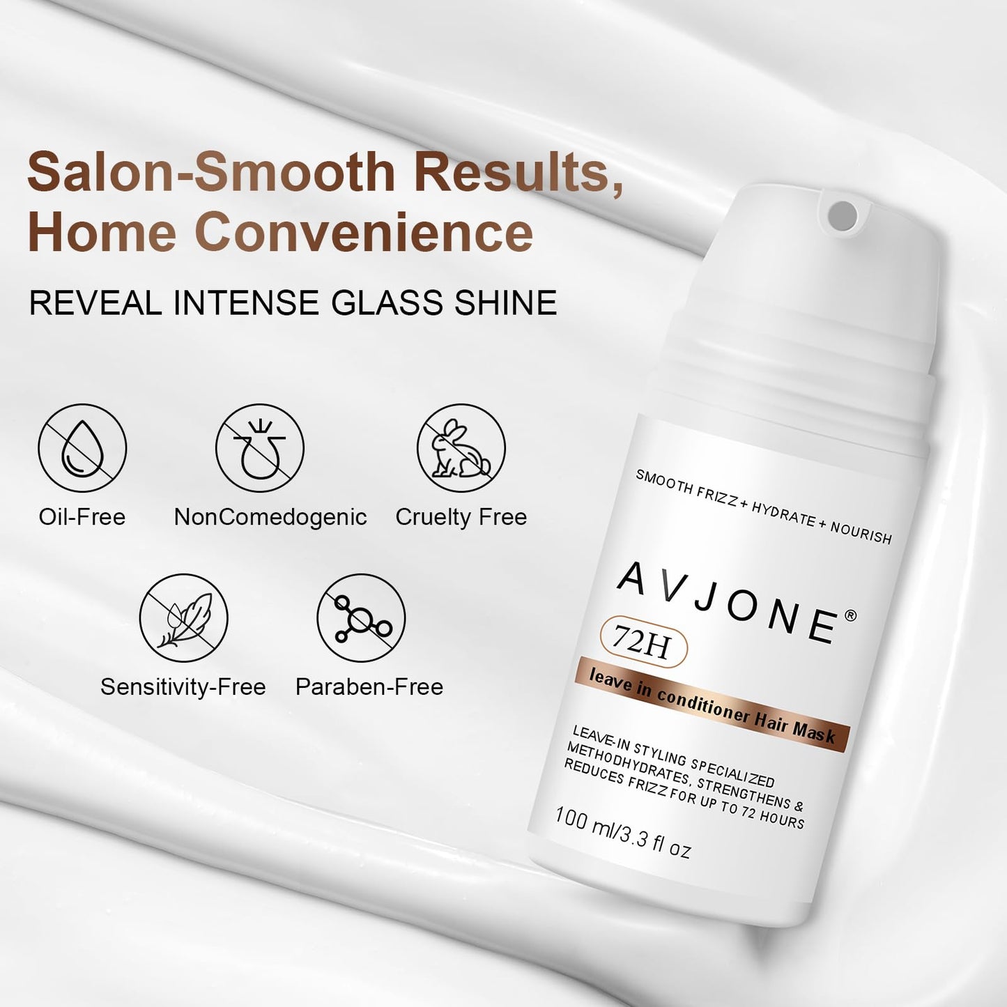 AVJONE leave in conditioner, Smooths, Conditions, & Strengthens, frizz control hair care products For All Hair Types, Moisturizes & Mends Split Ends, Reduces Breakage Protects Damaged Hair