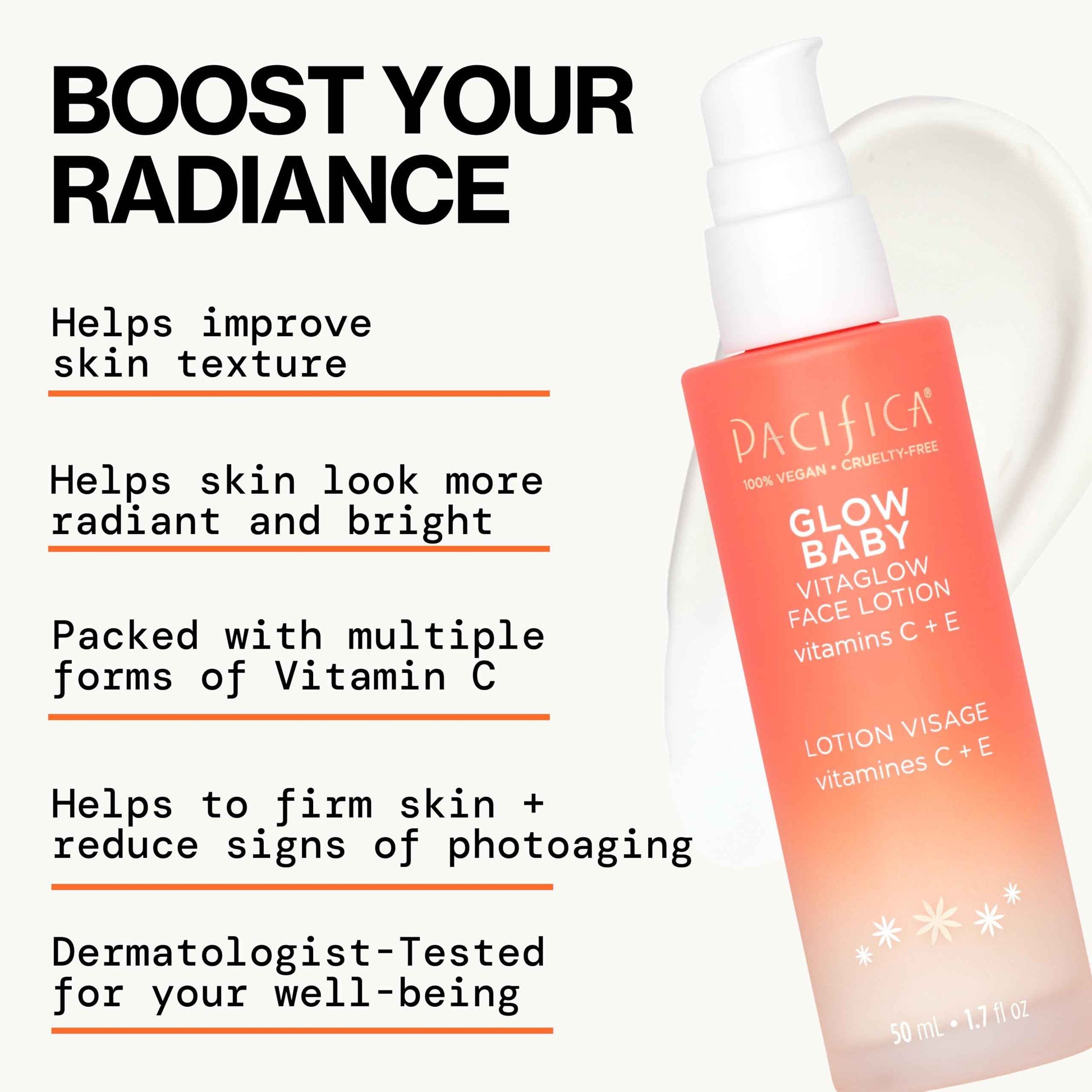 Pacifica Beauty Glow Baby VitaGlow Face Lotion and Brightening Face Wash Set, Skincare, Vitamin C and E, AHA, Exfoliator, Cleanser, Hydrating, Moisturizer, Vegan, 1.7 fl oz and 5 fl oz (Set of 2)