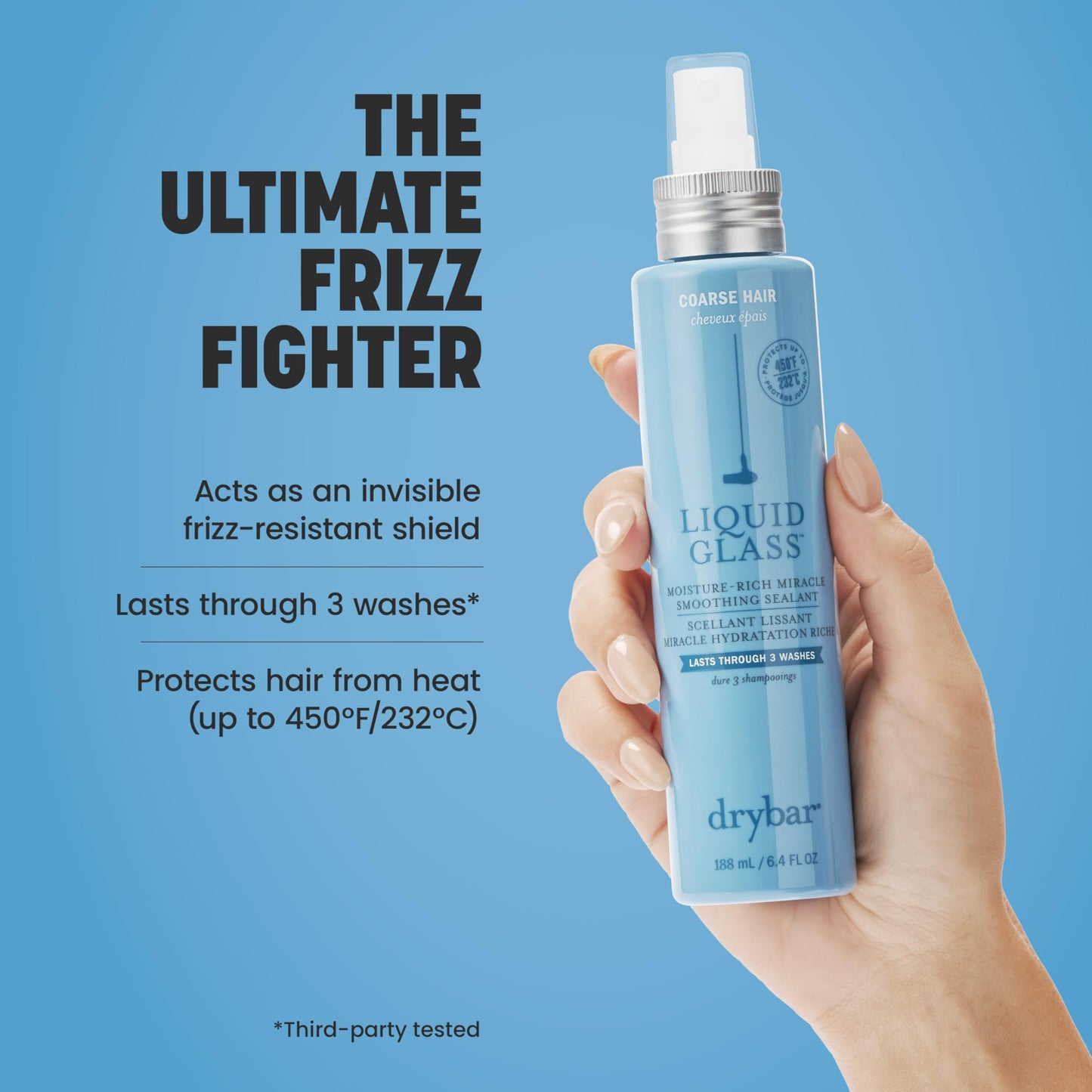 Drybar Liquid Glass Moisture-Rich Miracle Smoothing Sealant for Coarse Hair | Heat Protectant for Hair, Lasts through 3 Washes for Long-Lasting Frizz Resistance and High-Shine Finish