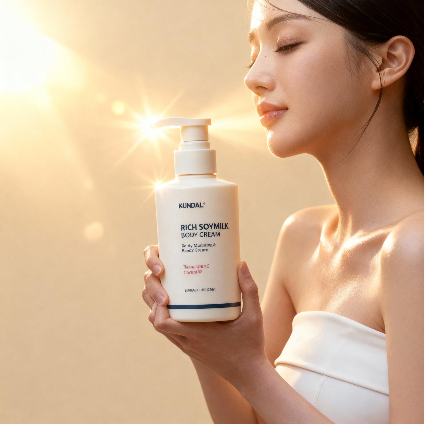 Mellow Vanilla Rich Soymilk Body Cream, Body Moisturizing & Skin Barrier Enhancing 16.9 FL OZ+1.69 FL OZ (550ml)