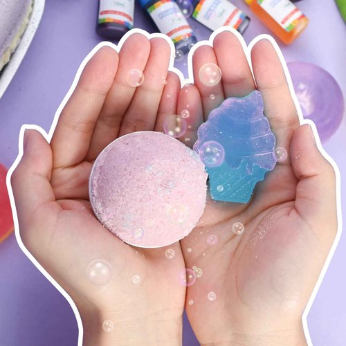 JUYRLE Bath Bomb Making Kit- 30Pcs DIY Bath Bomb Making Kit for Kids, Make Your Own SPA Products, Soap Making Set, with Silicone Molds Soap & Shower Bomb Supplies Gifts for Girls Women