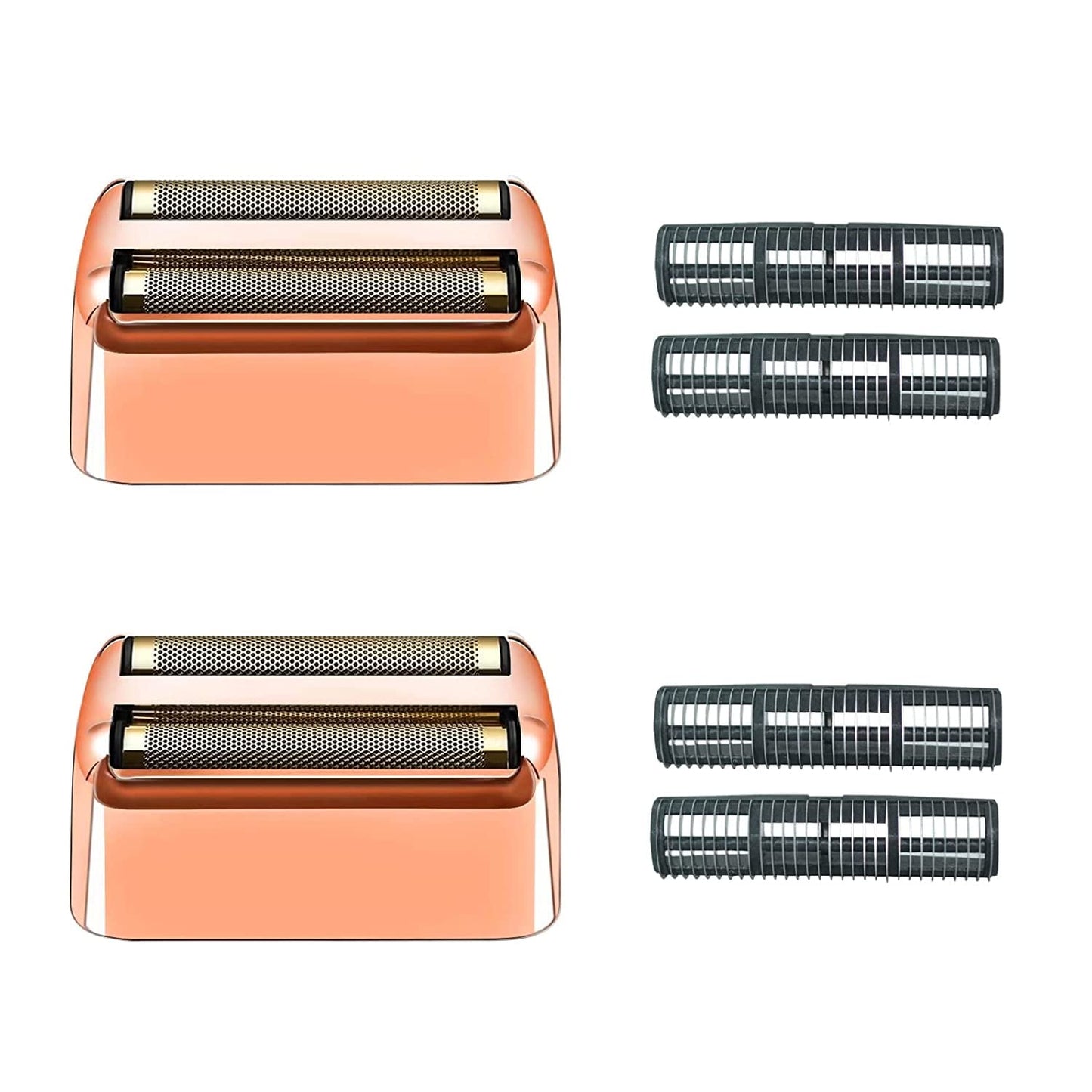 2 pack Professional Replacement Foil and Cutters for BaBylissPRO Barberology Double Foil Shaver, Compatible with BaBylissPRO Barberology FXFS2 Shaver，GoldRose Gold