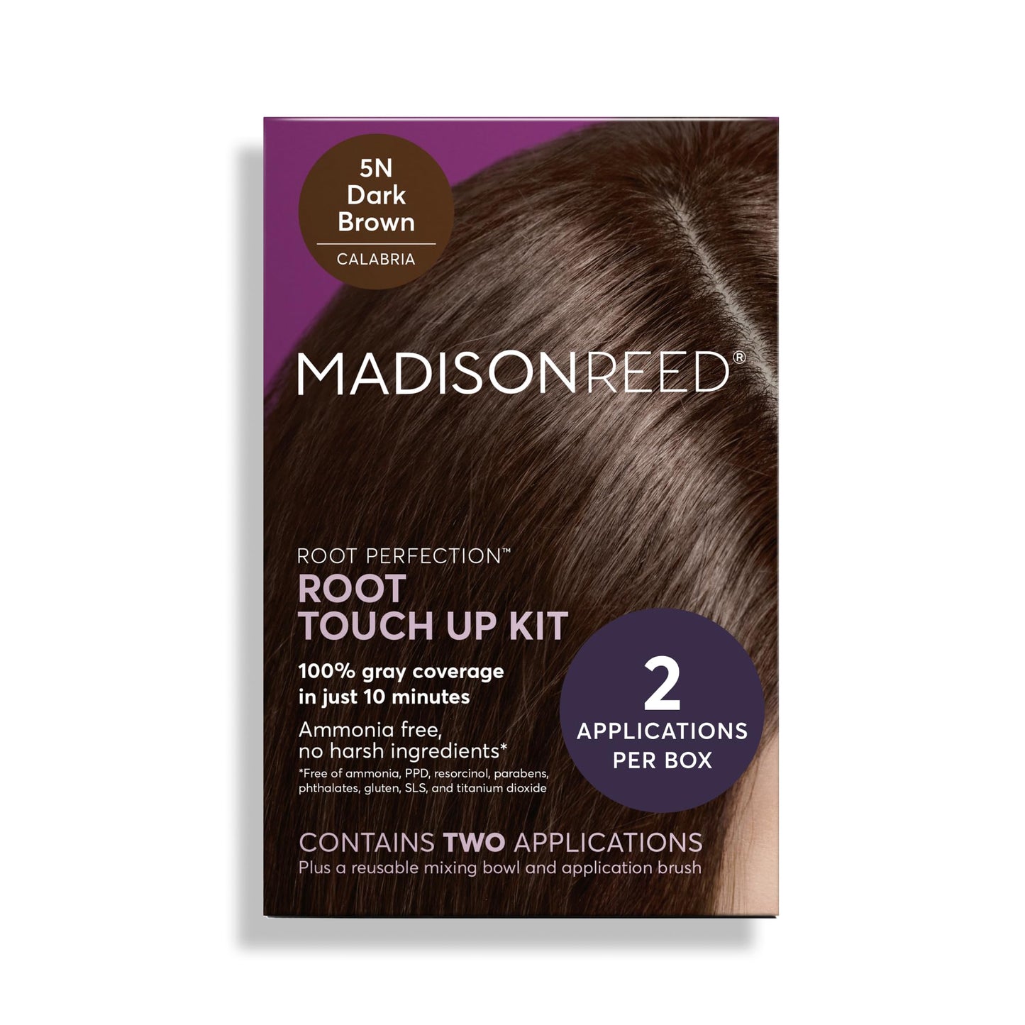 Madison Reed Root Perfection Root Touch Up Kit – 5N Calabria Dark Brown, 2 Permanent Applications, 100% Gray Coverage in 10 Min | PPD-Free & Ammonia-Free, Includes Hydrating Hair Mask