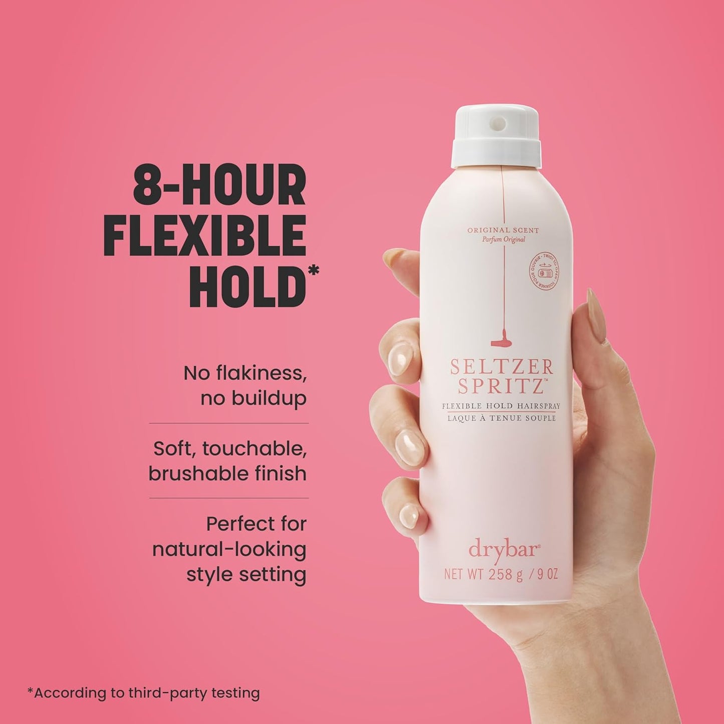 Drybar Seltzer Spritz Flexible Hold Hairspray - 8-Hour Hold, Touchable Finish, Ultrafine Mist, Vegan & Cruelty-Free