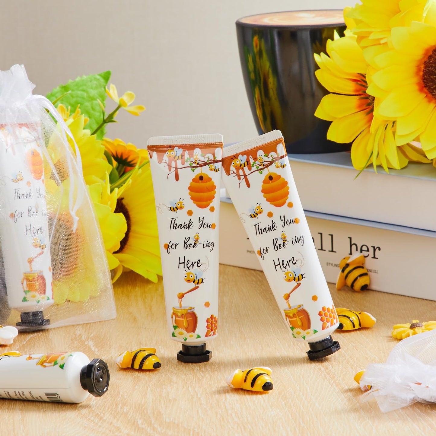 Swiffen 48 Sets Honey Baby Shower Hand Cream Gifts Bulk for Guest a Little Honey Is on The Way Mini Travel Hand Lotion for Gender Reveal Bee Themed Baby Shower Birthday Party Supplies Prizes Souvenirs