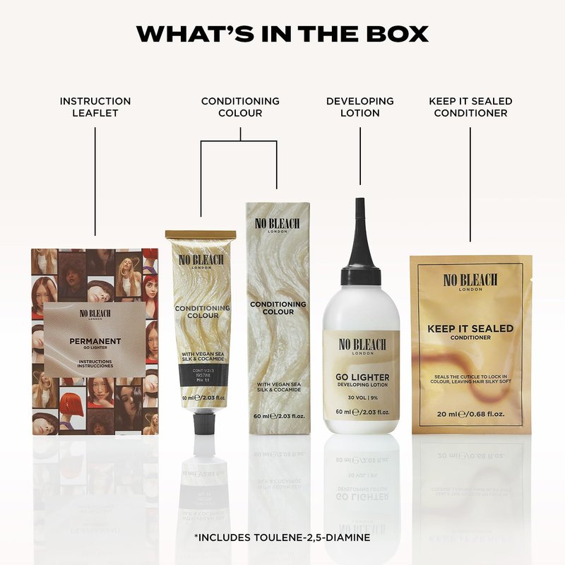 No Bleach London Permanent Hair Dye, Long-Lasting and Multi-dimensional At-Home Hair Colour, Fortified with Vegan Sea Silk and Cocamide for Incredible Shine, Colour: Vivid Copper (Complete Kit)