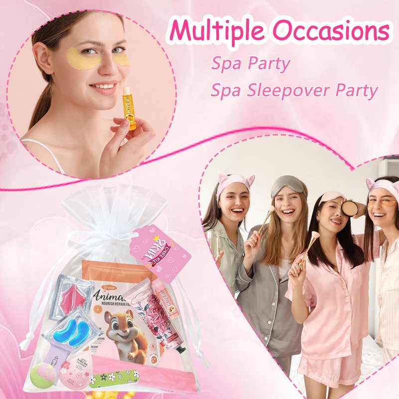 144 PCS Spa Party Supplies for Women,Spa Day Favors Essentials Include Face Masks Skincare, Lip Balm, Under Eye Patches, Foot Bath Bomb,Mothers Day Gifts, Bulk Gifts For Women,Spa Kit Self Care