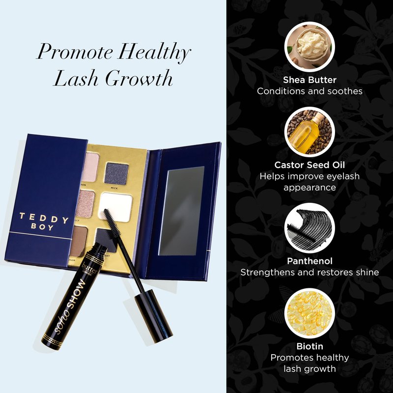 butter LONDON, SOHO SHOW - Long-Wearing, Thickening & Volumizing Tube Mascara with Built-In Brush - Eye LashMascara Black for Defined, Longer & Natural-Looking Lash Lines