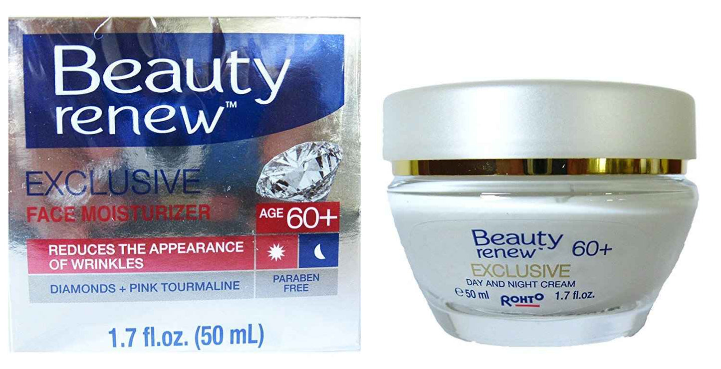 Beauty Renew 60+ Exclusive Day & Night Face Moisturizer Cream Diamond and Pink Tourmaline