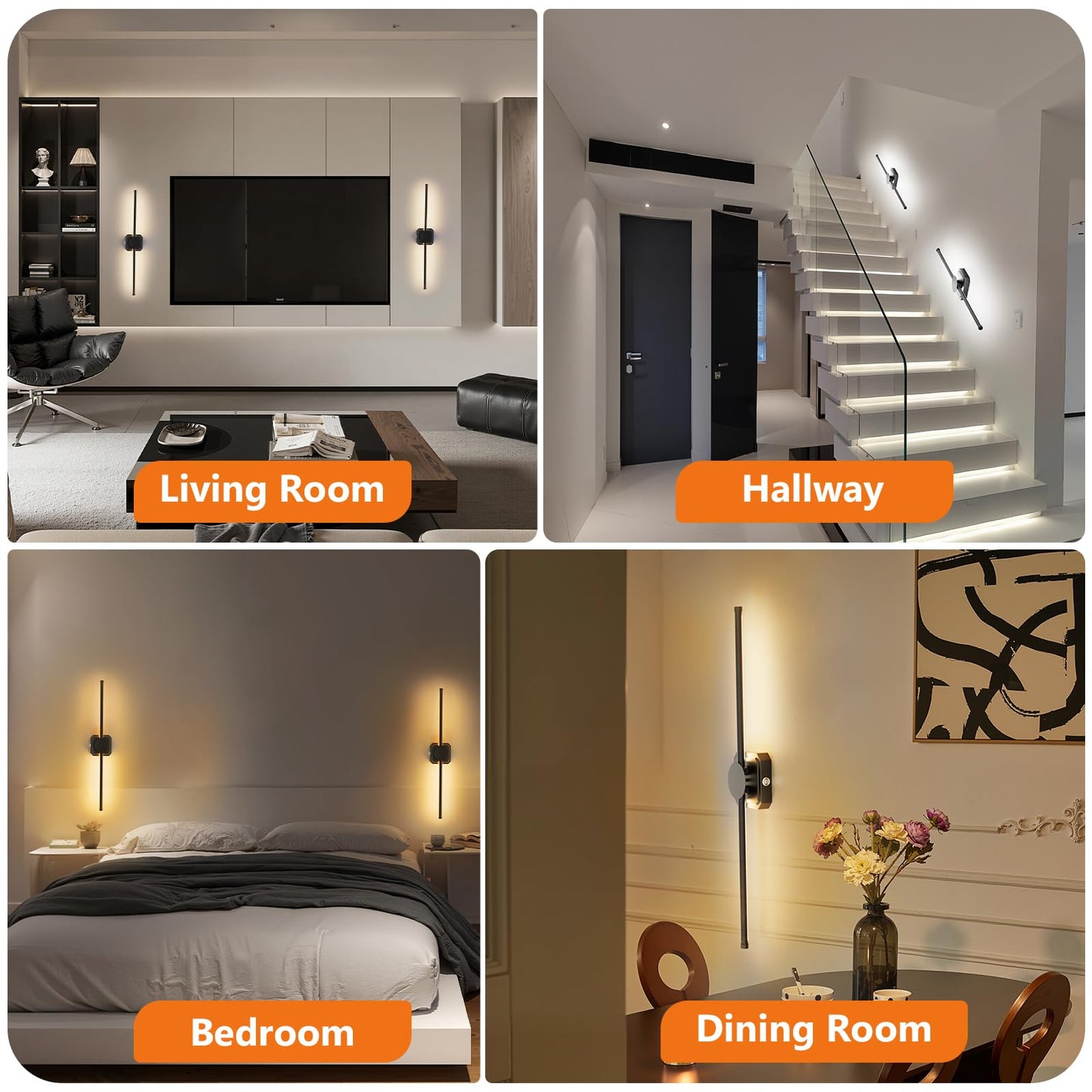 HEERTTOGO Battery Operated Wall Sconce, Rechargeable Wall Light with Touch Control, 3 Color Temperatures & 3 Brightness Levels, 350° Adjustable Rotating Head, for Bedroom, Hallway, Staircase (1 Pack)