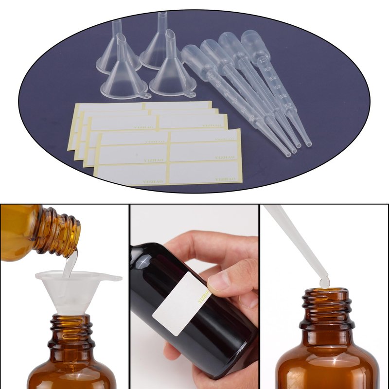 YIZHAO Amber Glass Spray Bottles 1oz, with Small Fine Mist Spray, Metal Cap, Refillable for Essential Oil,Travel,Cleaning,Perfume,Aromatherapy,Makeup – 24 Pcs