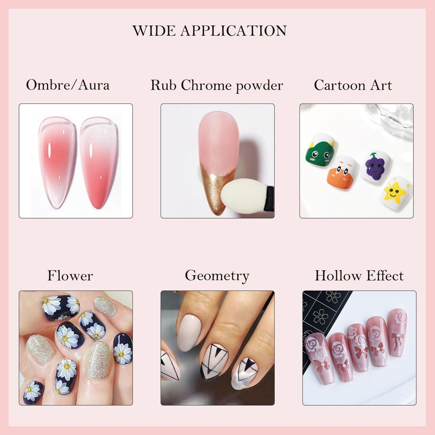 MOEPAK 9 Color Pat Painting Gel Nail Polish Set - Ombre Aura Nail Art Gel Paint for Salon Manicure with Sponges
