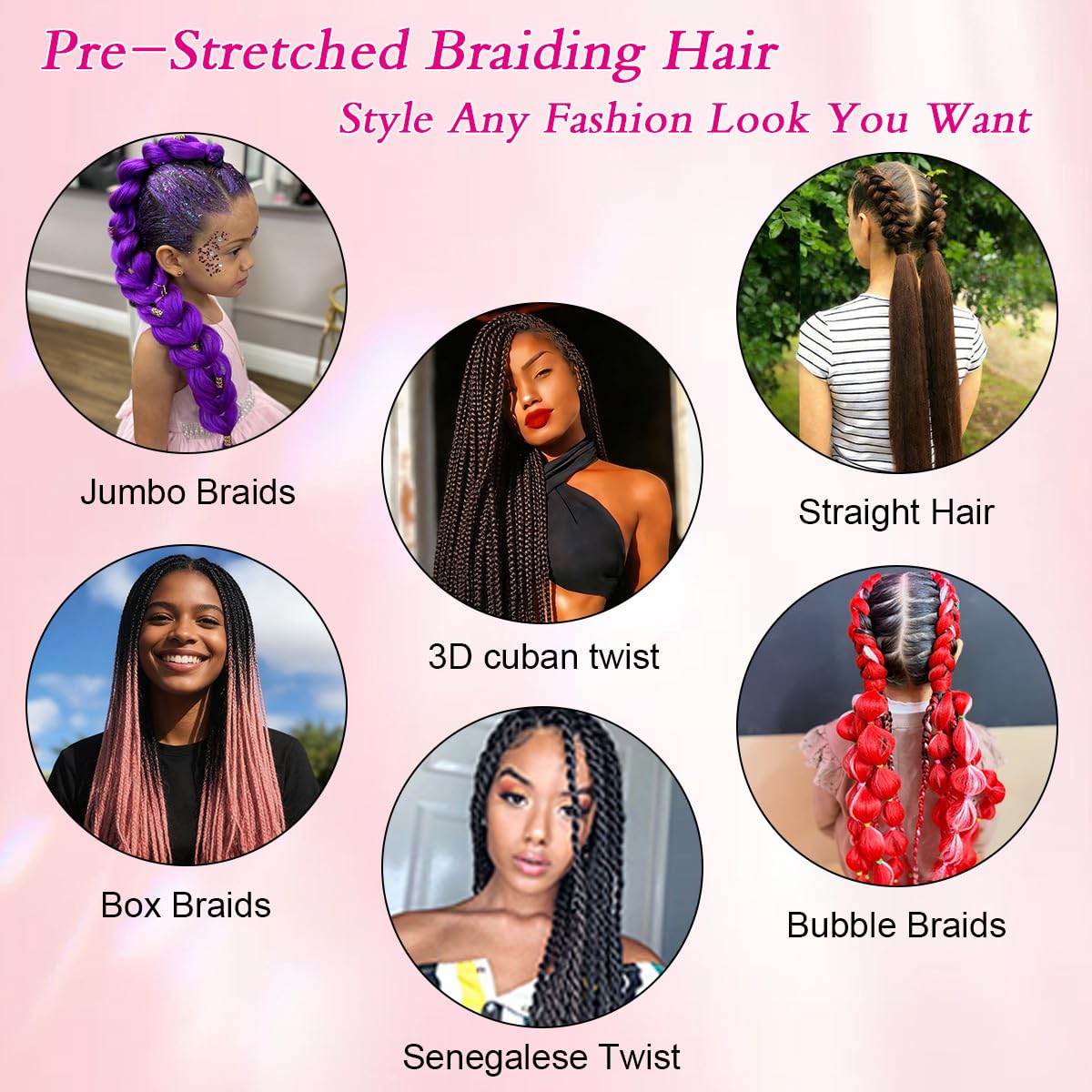 BEFUNNY Ombre Red Braiding Hair Pre Stretched, 8 Packs/Lot 24 Inch Pressional Prestretched Braiding Hair, Yaki Texture Synthetic Hair Extensions For Human Crochet Braids, Itch Free(24", T1B/Burgundy#)