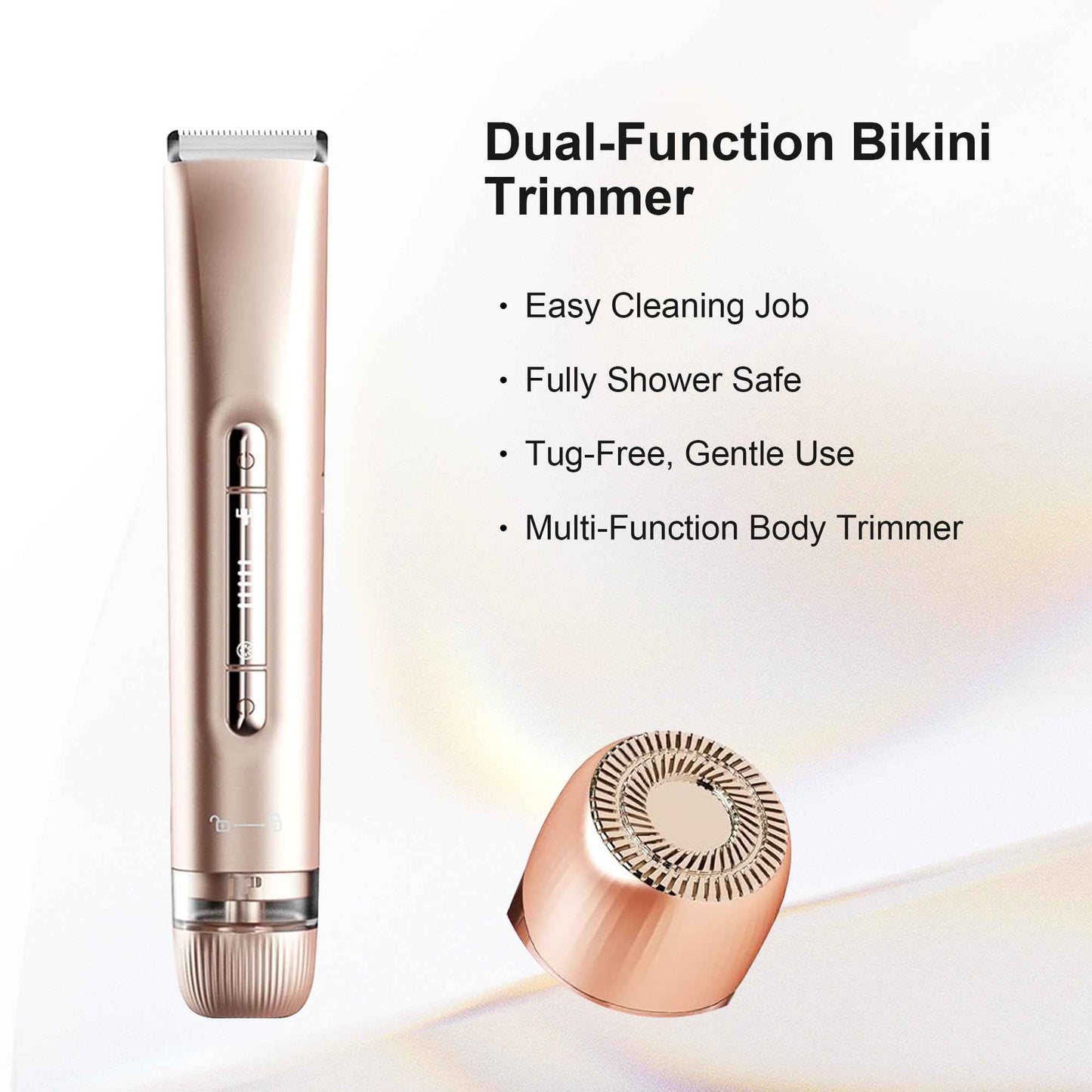 XDMOOS 2 in 1 Women's Bikini Line Trimmer & Body Groomer,2025 Upgrade Dual Head Shaver Women, Wet & Dry Waterproof Electric Bikini Trimmer for Face Leg Arm Intimate Areas,Pink Rose