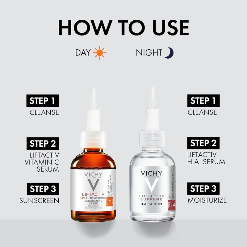 Vichy LiftActiv Vitamin C Serum - Brightening Anti-Aging Formula with Hyaluronic Acid & Vitamin E | Reduces Fine Lines & Improves Radiance