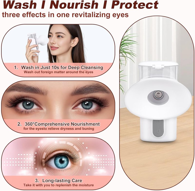 Mini Eye Steam Sprayer - Portable Eye & Face Hydration Soother with 3 Adjustable Temperatures | Moisturizing & Cleaning Device