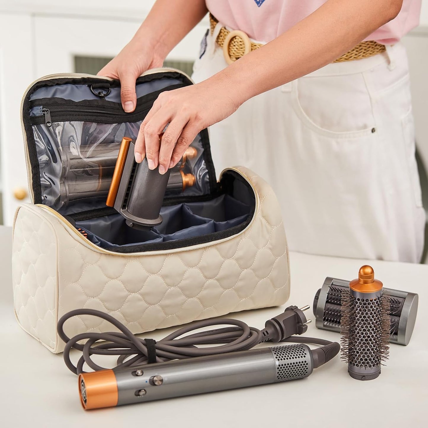 Shark Flex Style Travel Case - Portable Hair Dryer Organizer with Padded Storage & Hanging Hook | Fits All Models