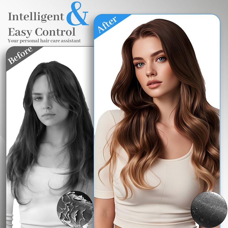 Hair Dryer, 160,000 RPM High Speed Fast Drying Low Noise Professional Ionic Blow Dryer with Magnetic Nozzle, HD Display for Salon Travel Home Use
