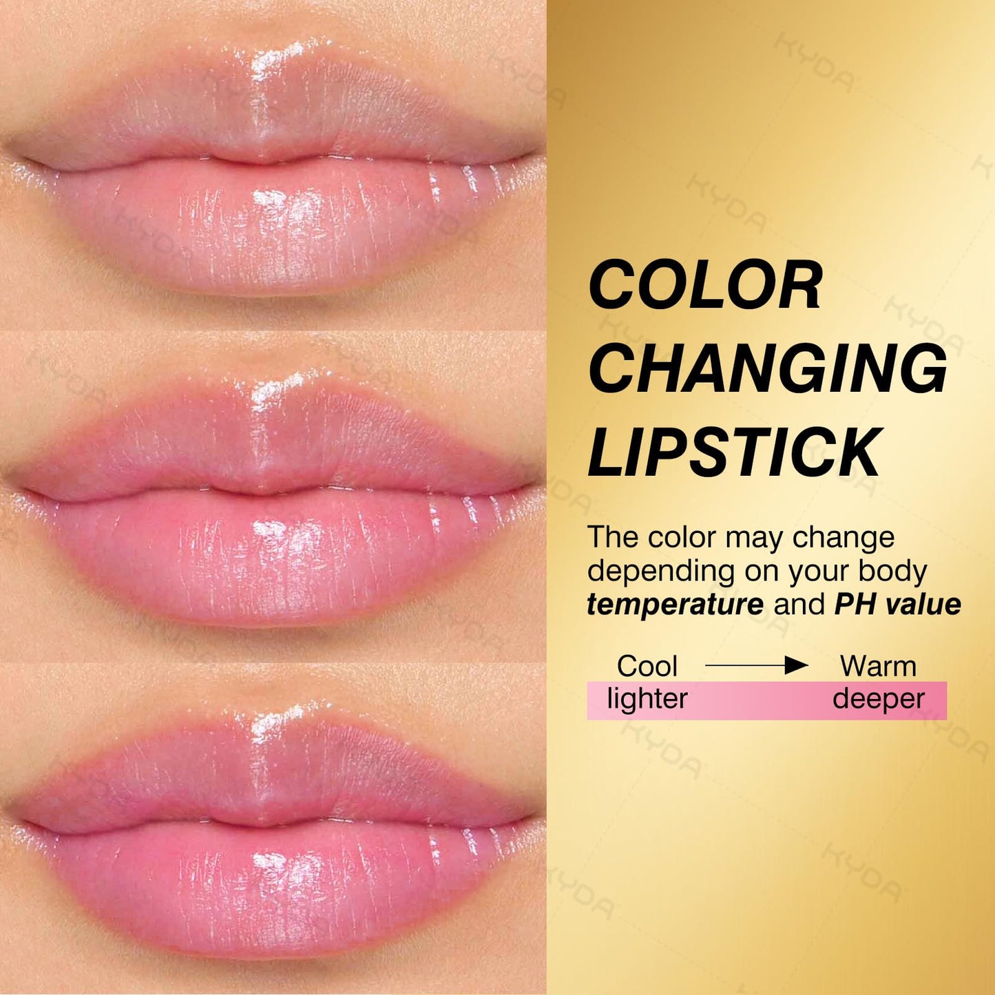 KYDA 2Pcs Transferproof Color Changing Lipstick for Mature Skin, pH Adjusting Lipstick for Personalized Color, Long Lasting Moisturizing Tinted Lip Balm, Hydrating & Non-Sticky, All Skin Tones