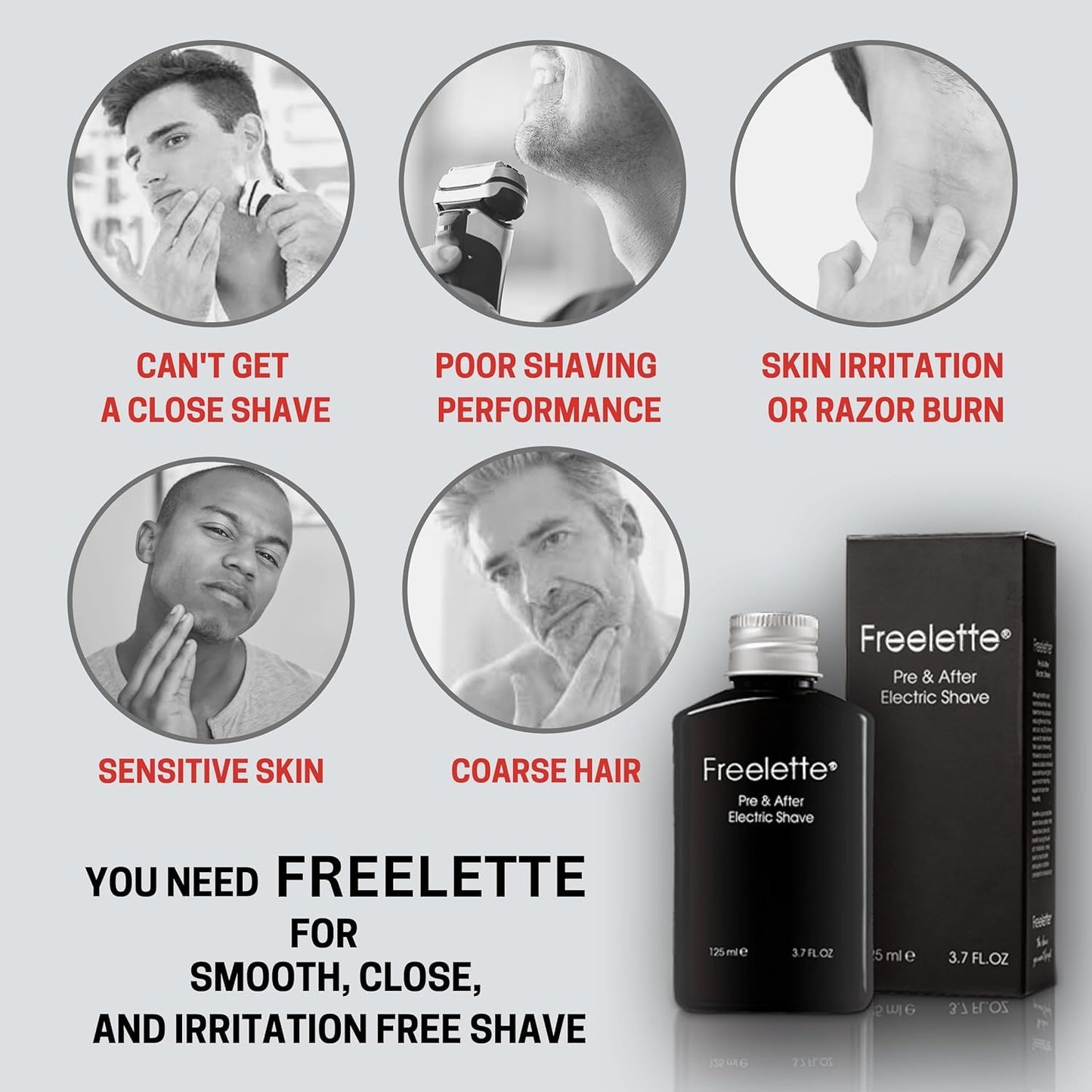 Pre Electric Shave After Shave Lotion Cream - Close Shave Balm - Smooth Irritation Free Shaving - Cooling Pre and Post Shave Balm. Pherolink. Freelette (MINT/BERGAMOT) 3.76 FL.OZ